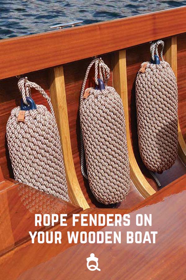 Nautiqo rope fenders in manila on your wooden boat.